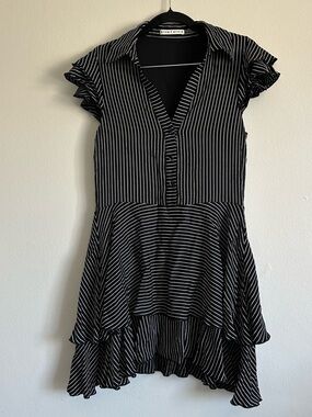 Alice and Olivia Moore Pinstriped Mini Dress